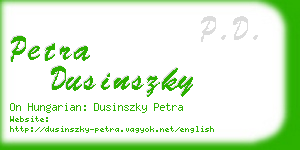 petra dusinszky business card